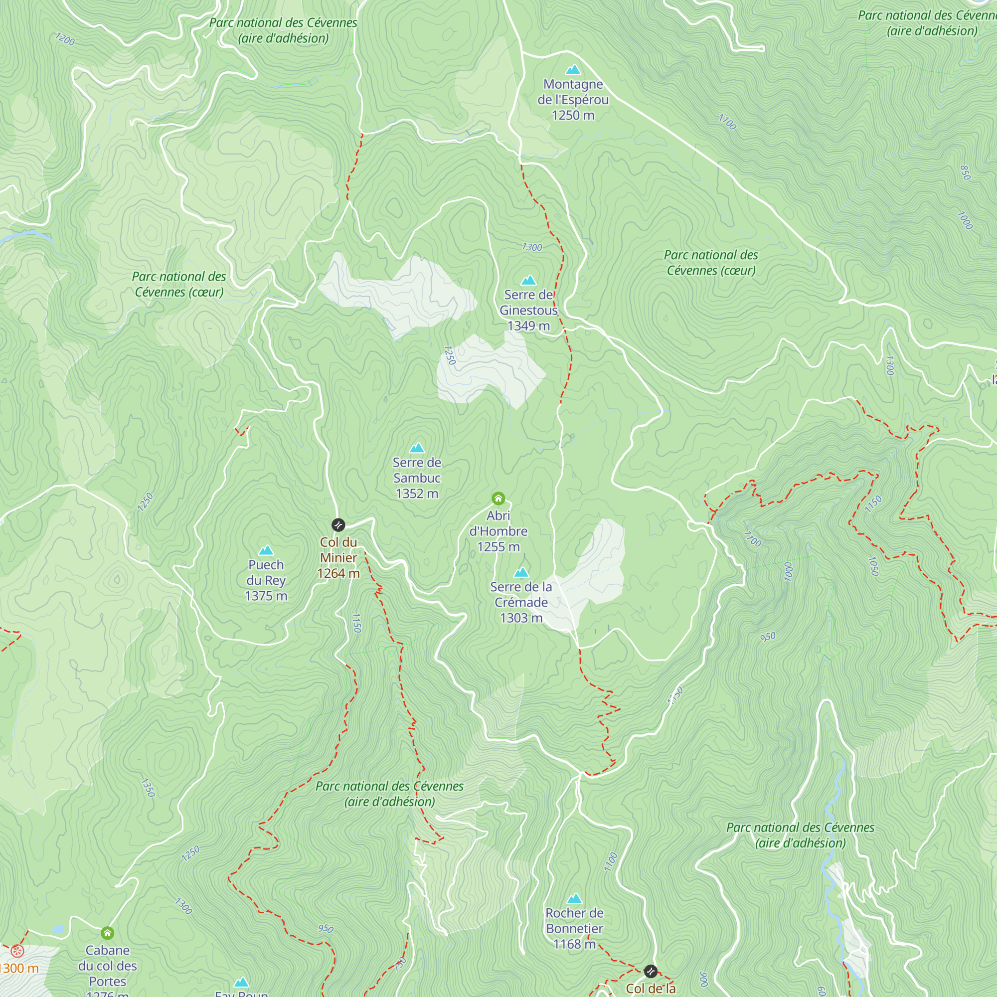 Abri d'Hombre map
