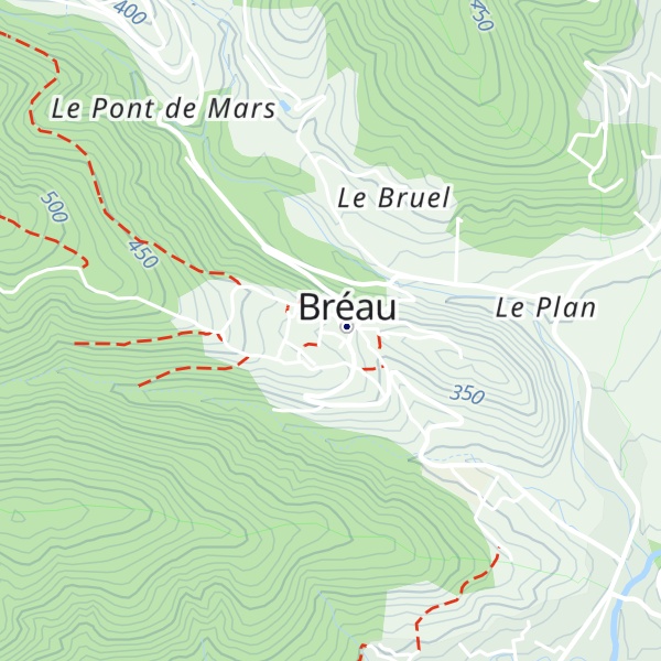 Map of Gîte d'étape communal de Bréau