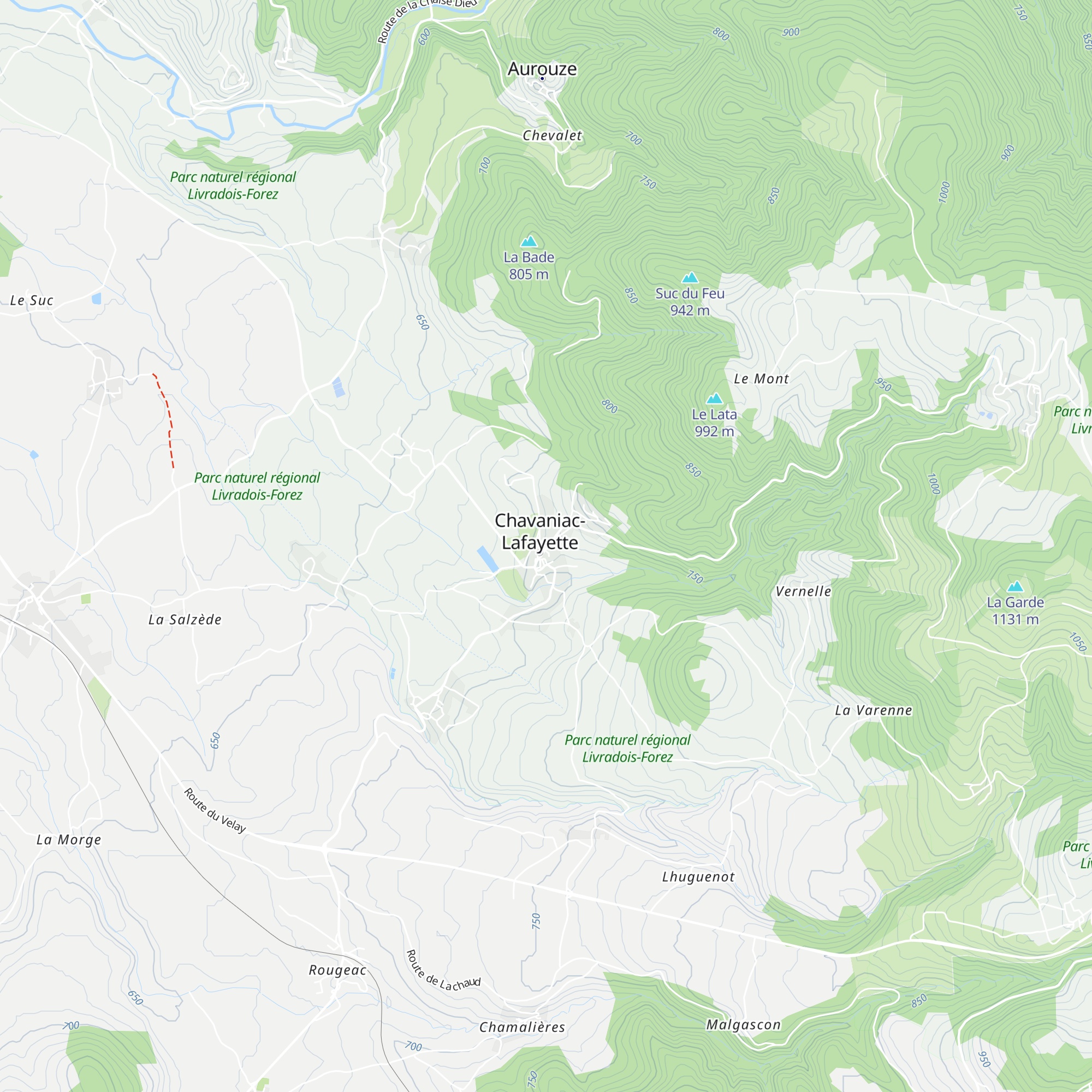 Gîte d'étape communal de Chavaniac Lafayette map