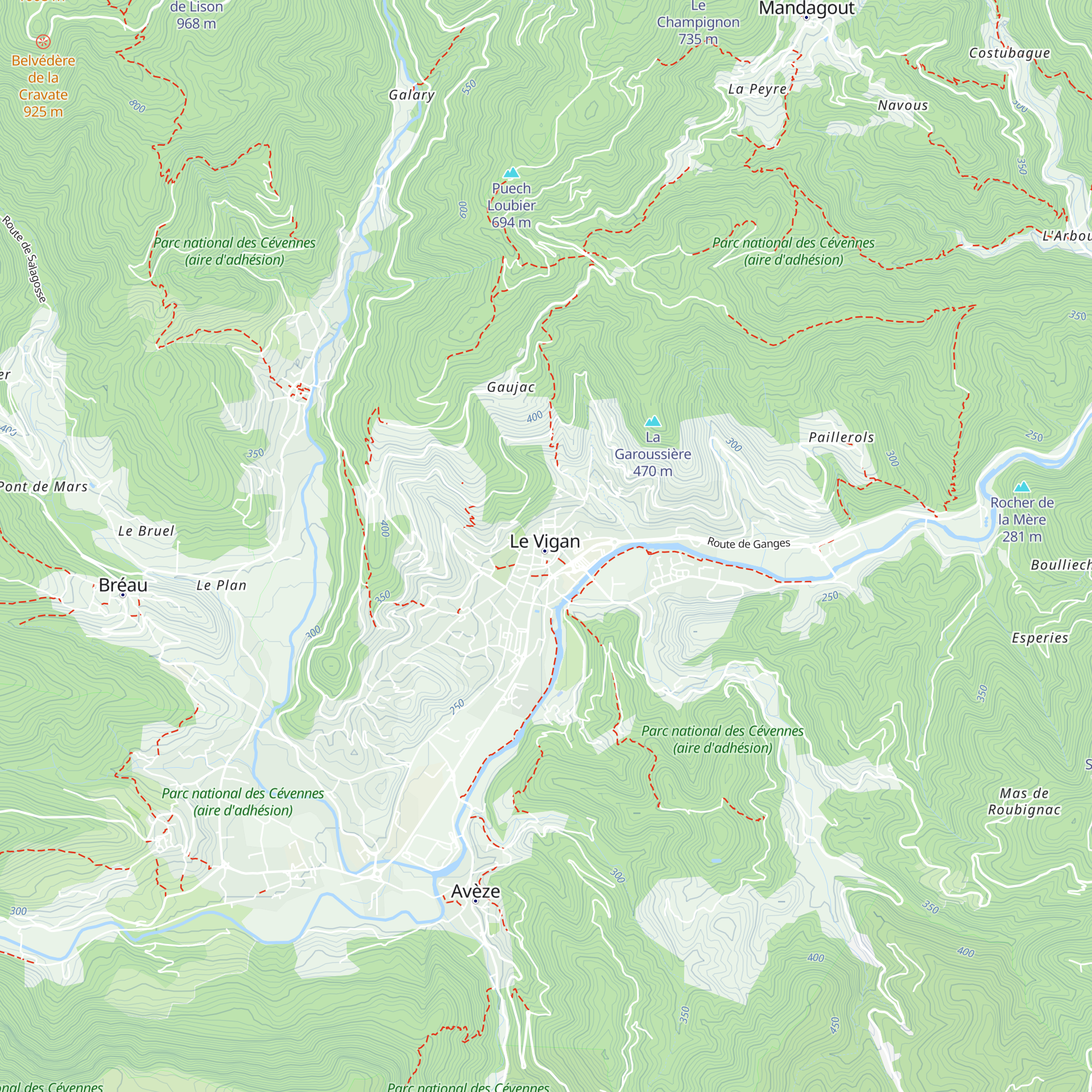Office du Tourisme Sud Cévennes map