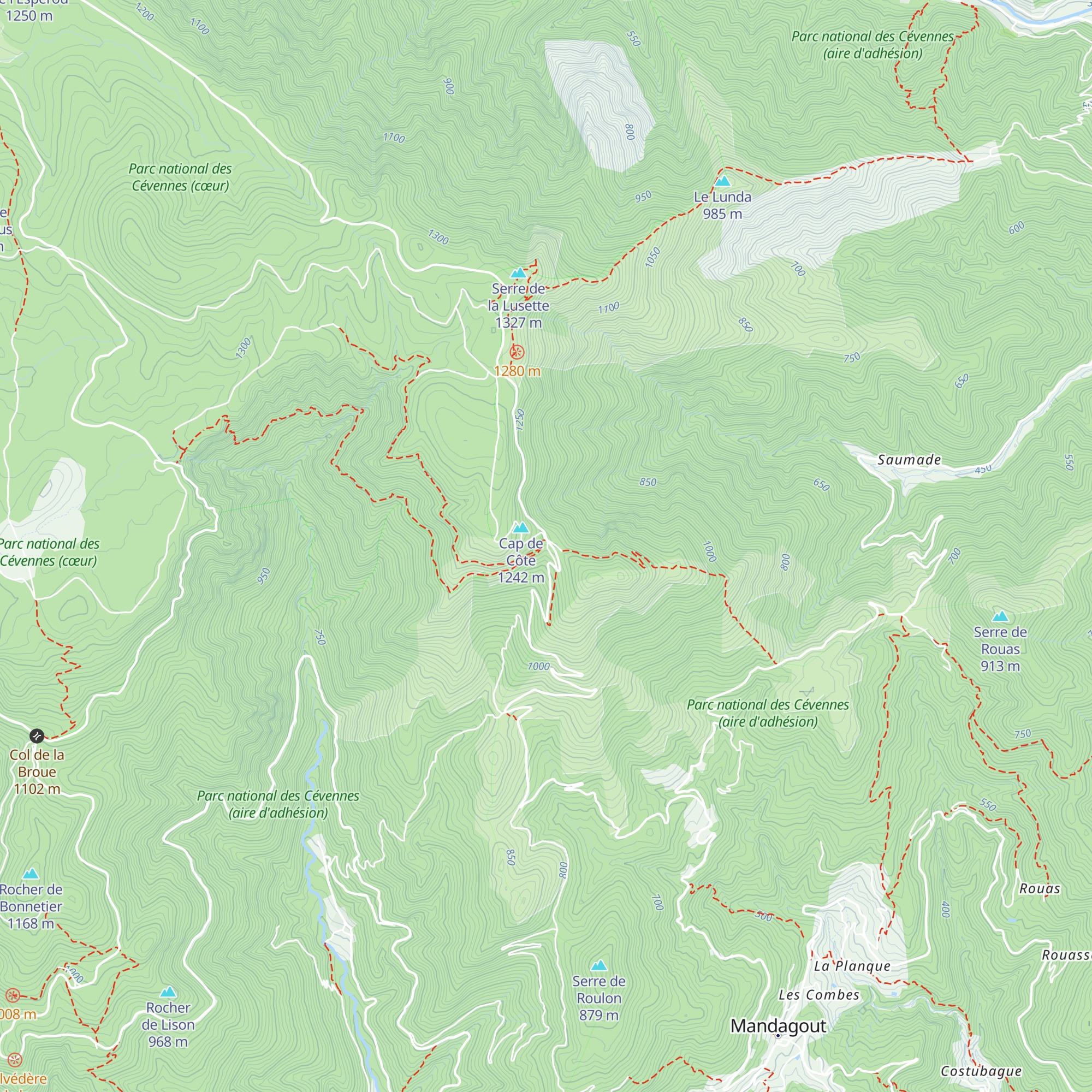 Gîte d'étape Cap de Coste map