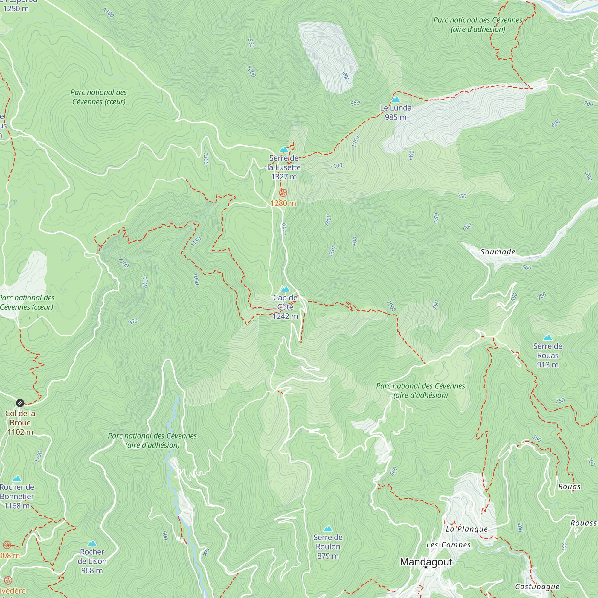 Gîte d'étape Cap de Coste map