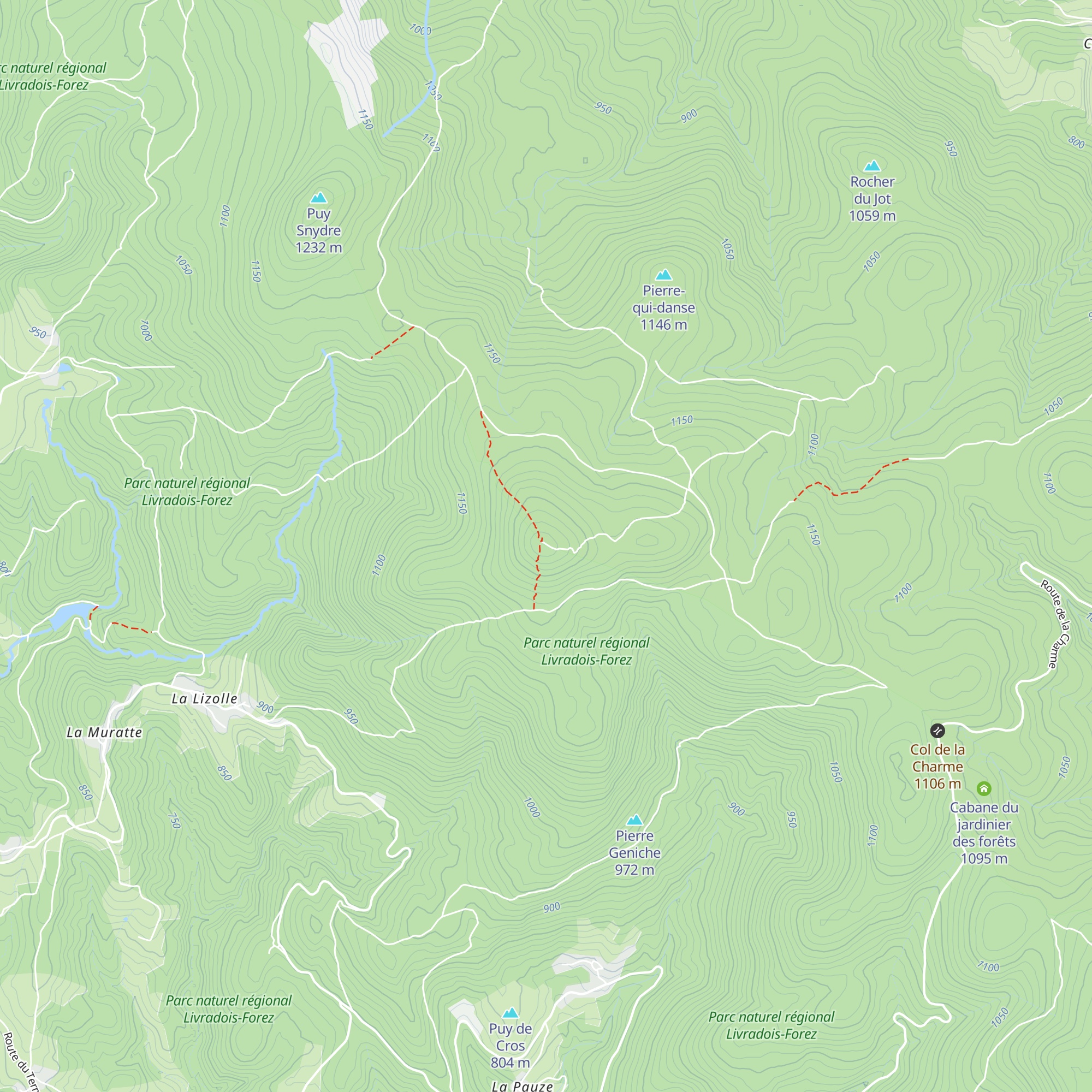 Cabane du Puy de Montoncel map