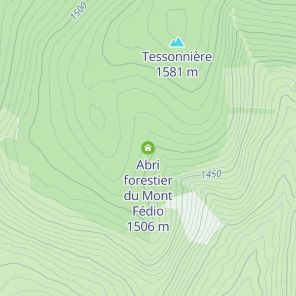 Map of Abri forestier du Mont Fédio