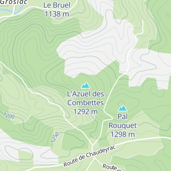 Map of L'Azuel des Combettes