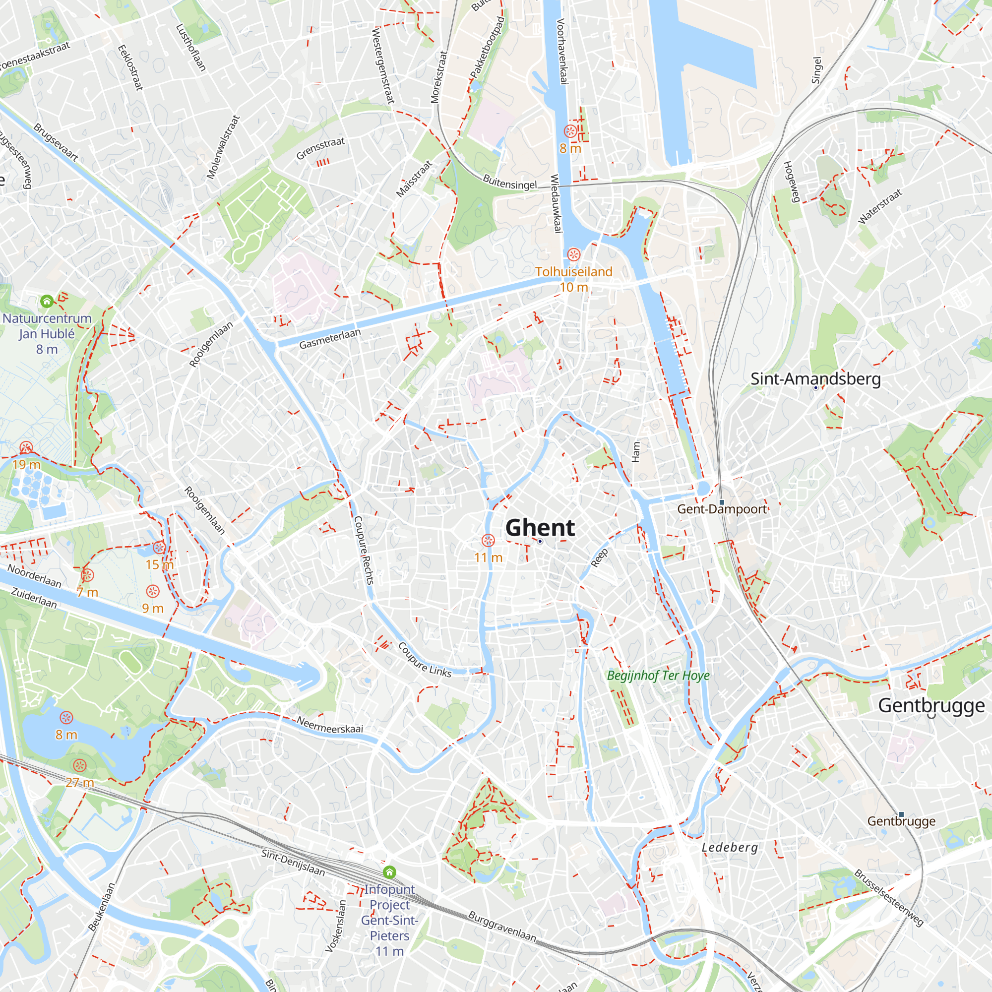 Infokantoor Toerisme Gent map