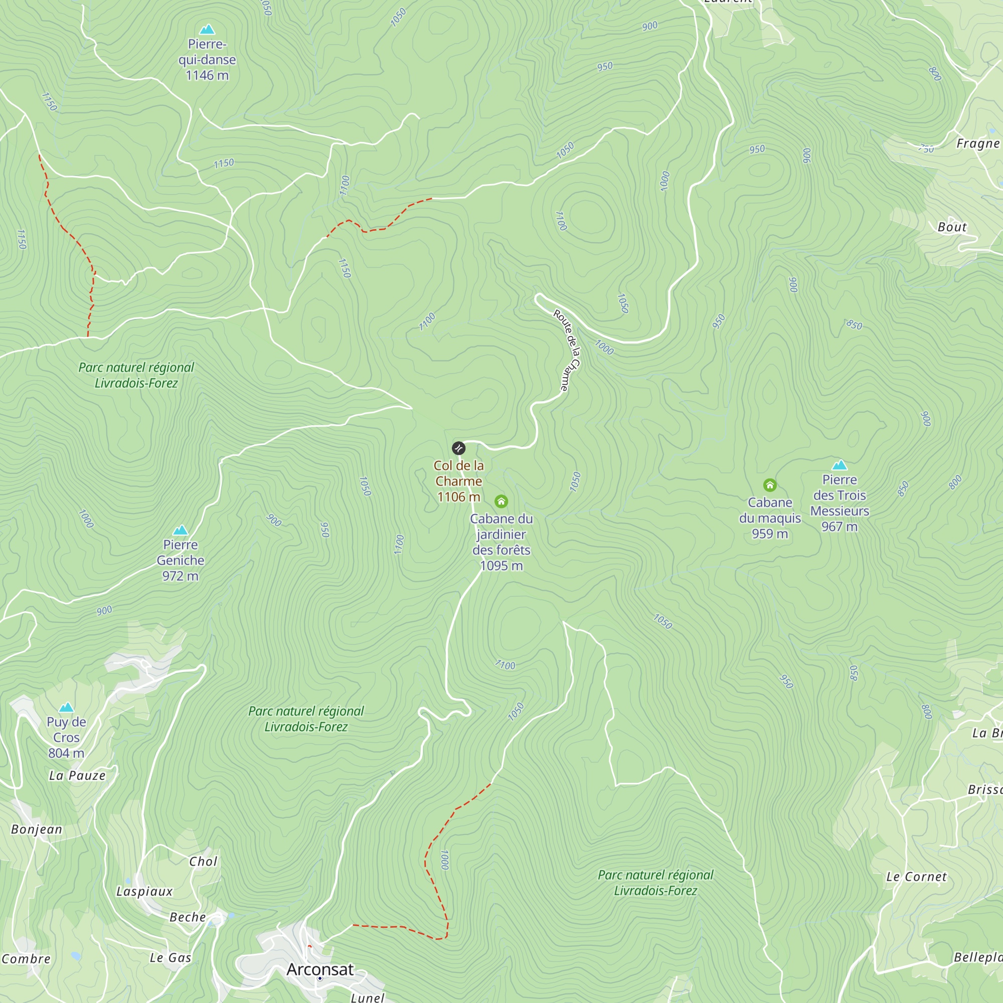 Cabane du jardinier des forêts map