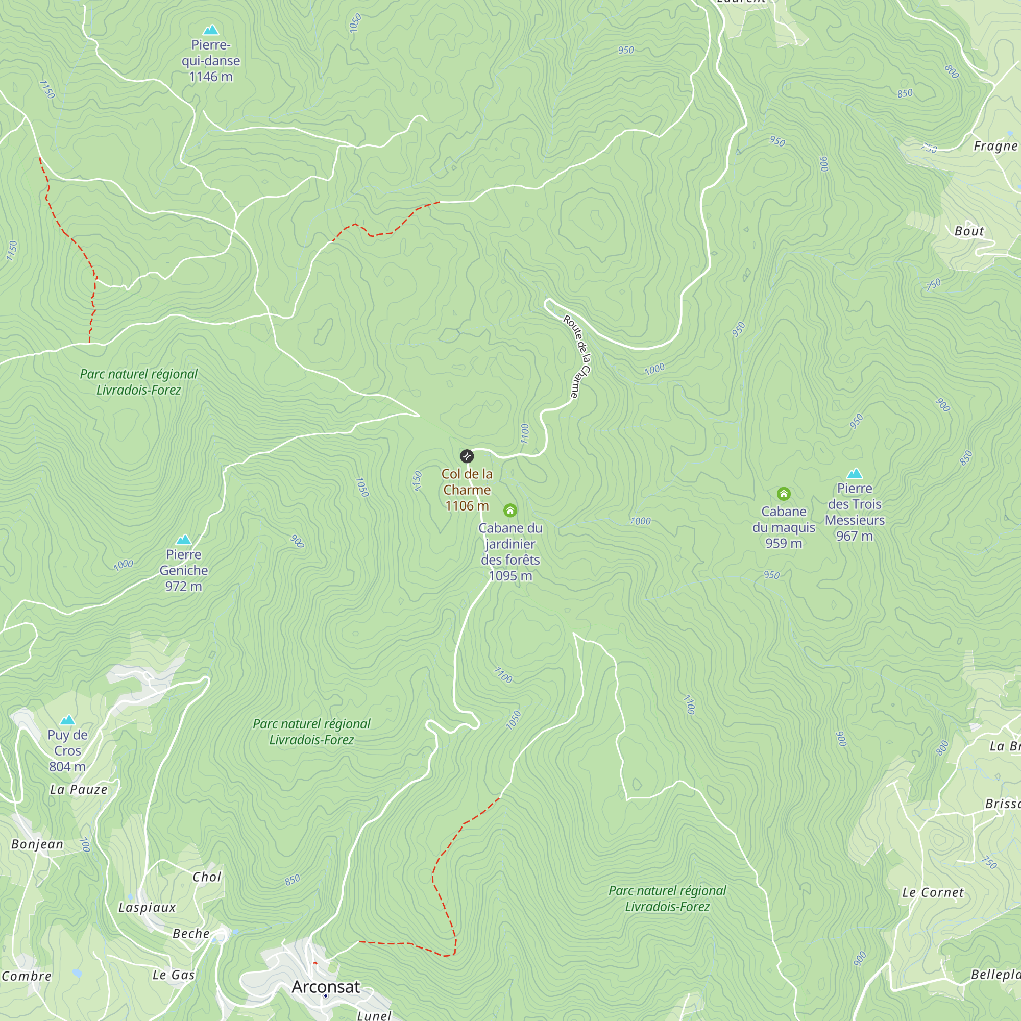Cabane du jardinier des forêts map