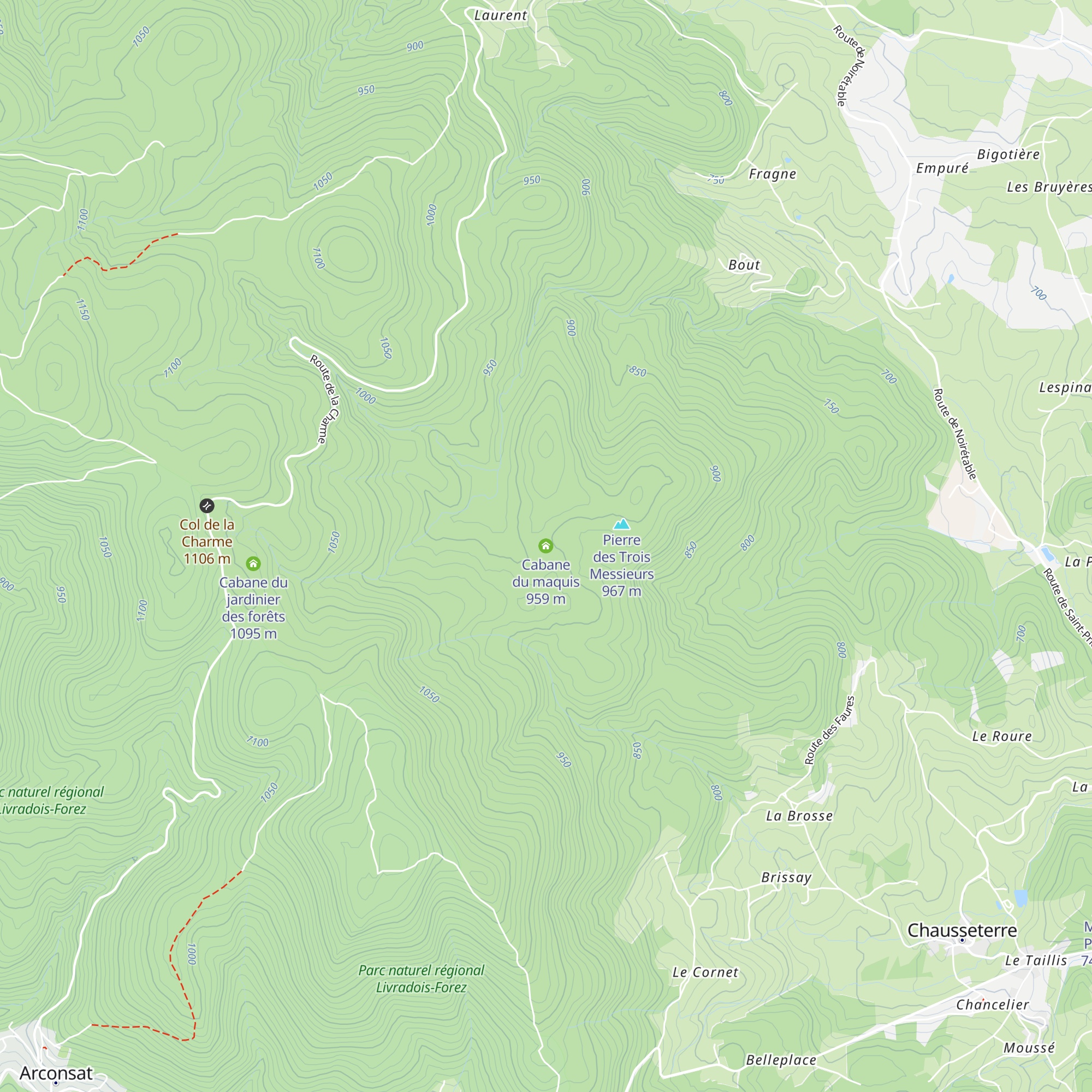 Cabane du maquis map
