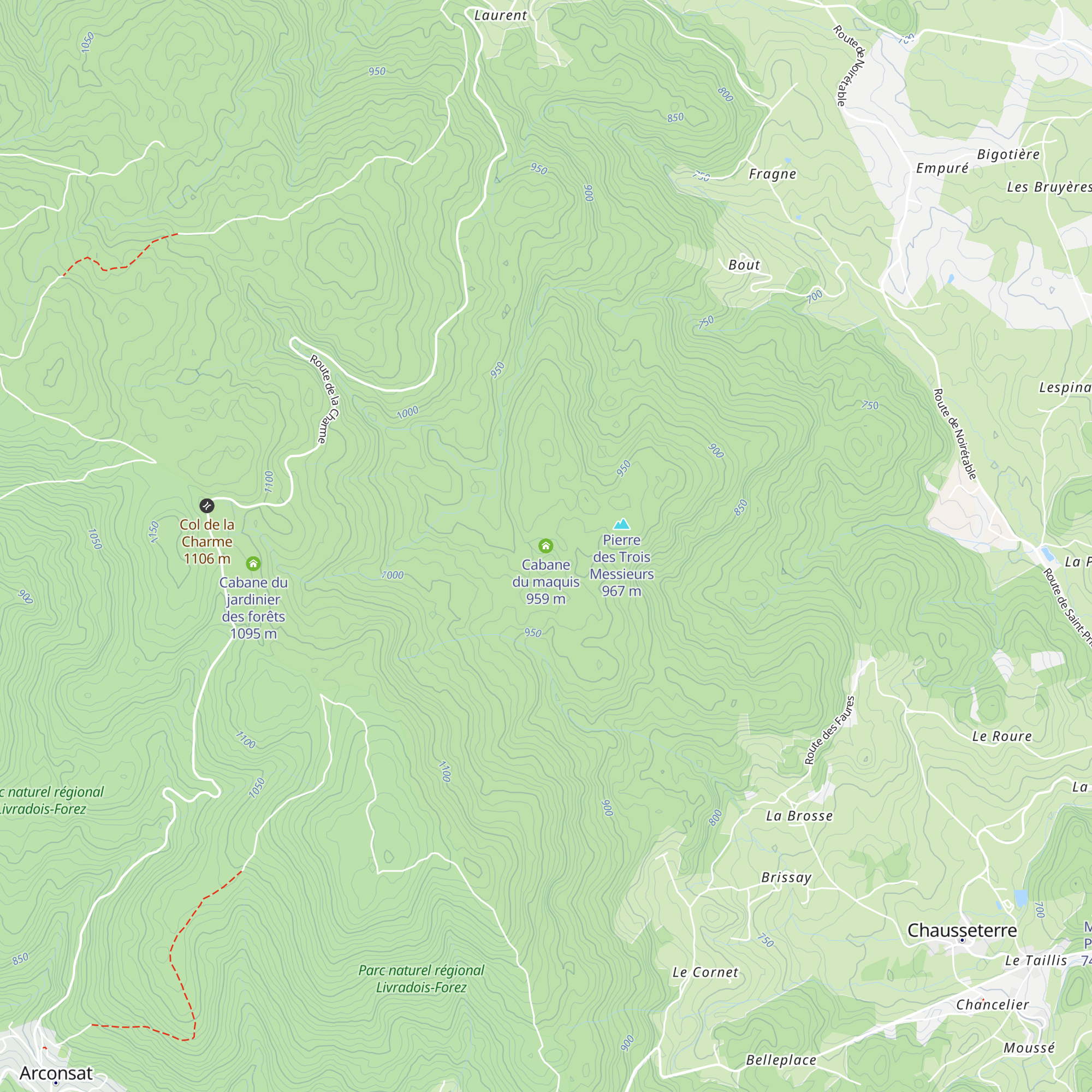 Cabane du maquis map