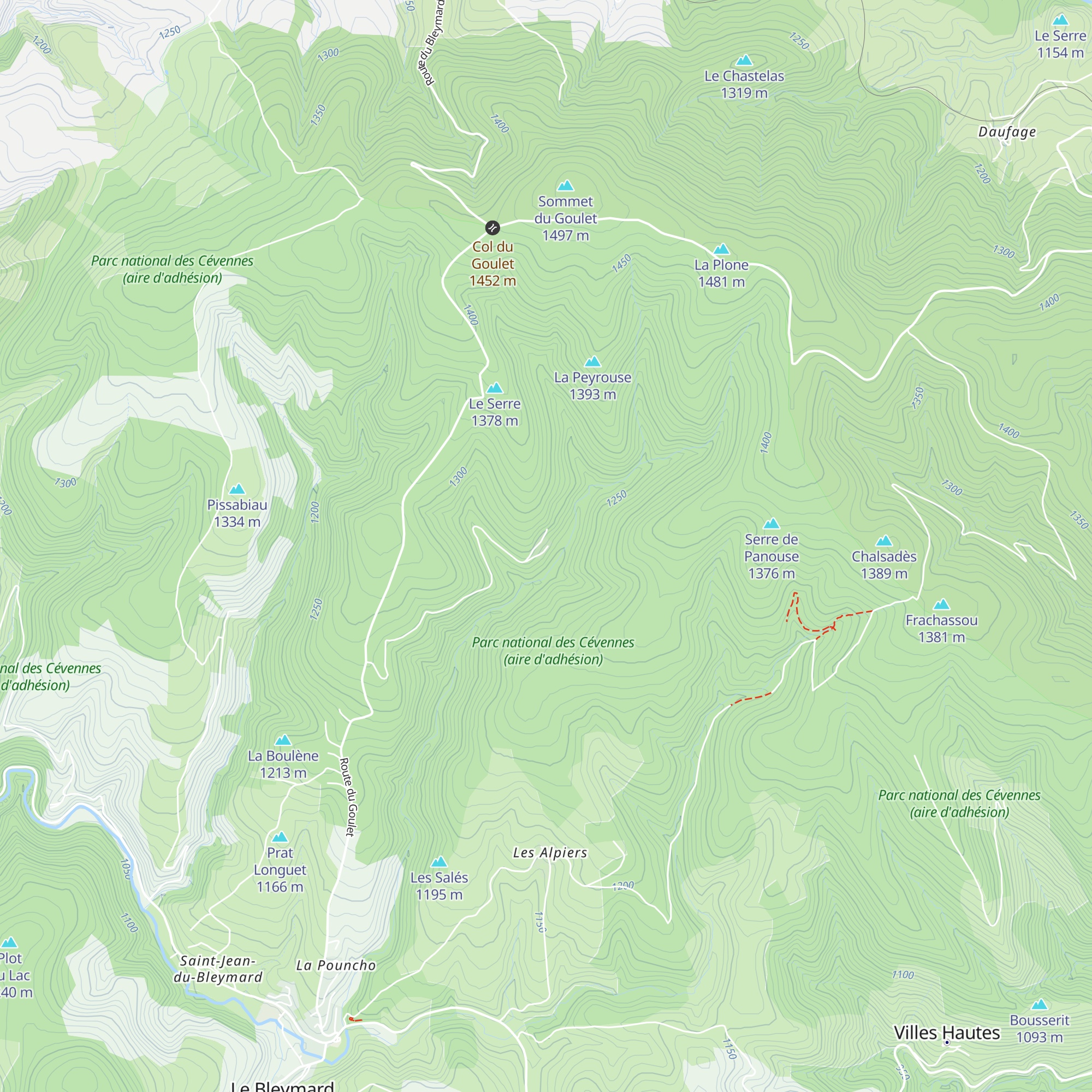 Gîte de l'Escoutal map