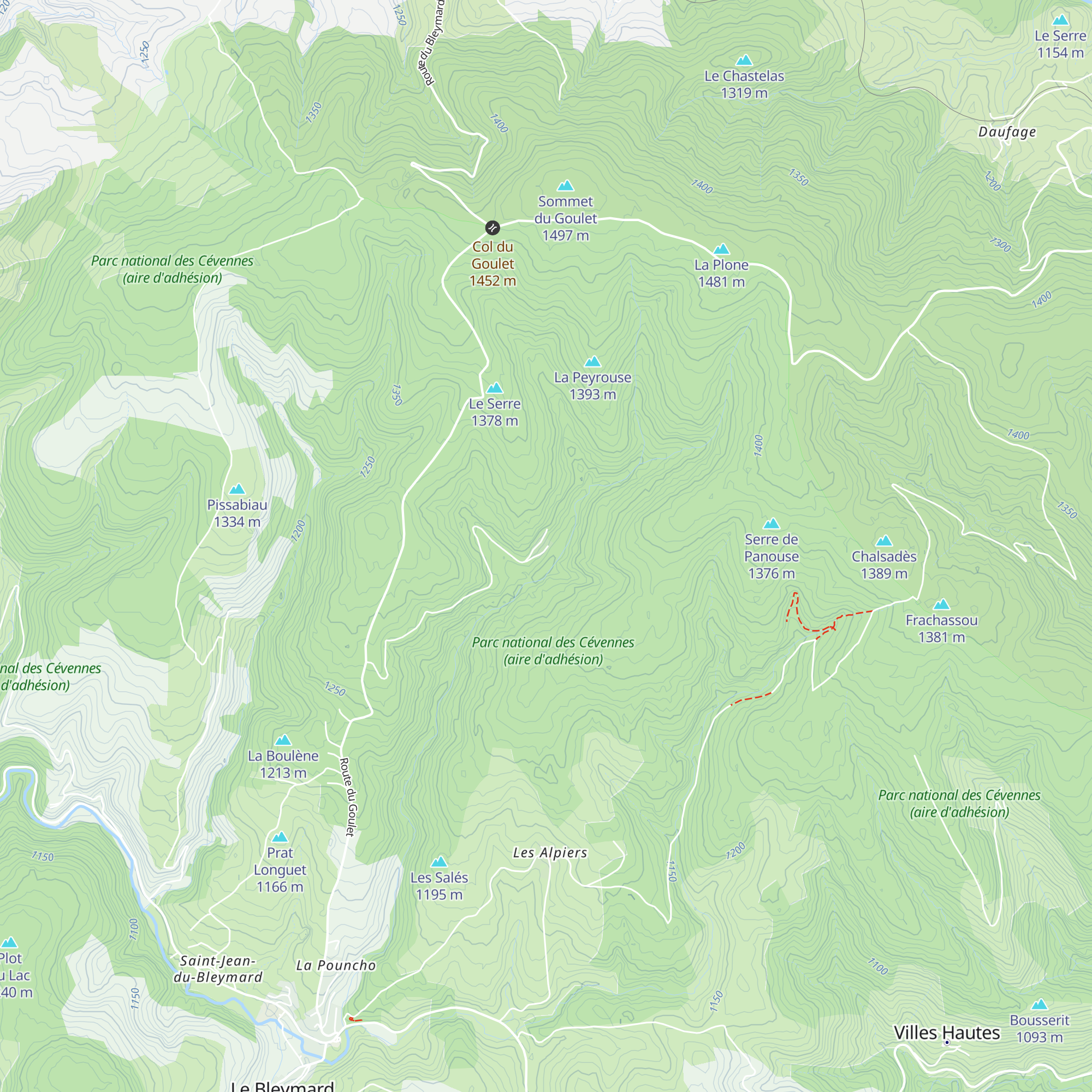 Gîte de l'Escoutal map