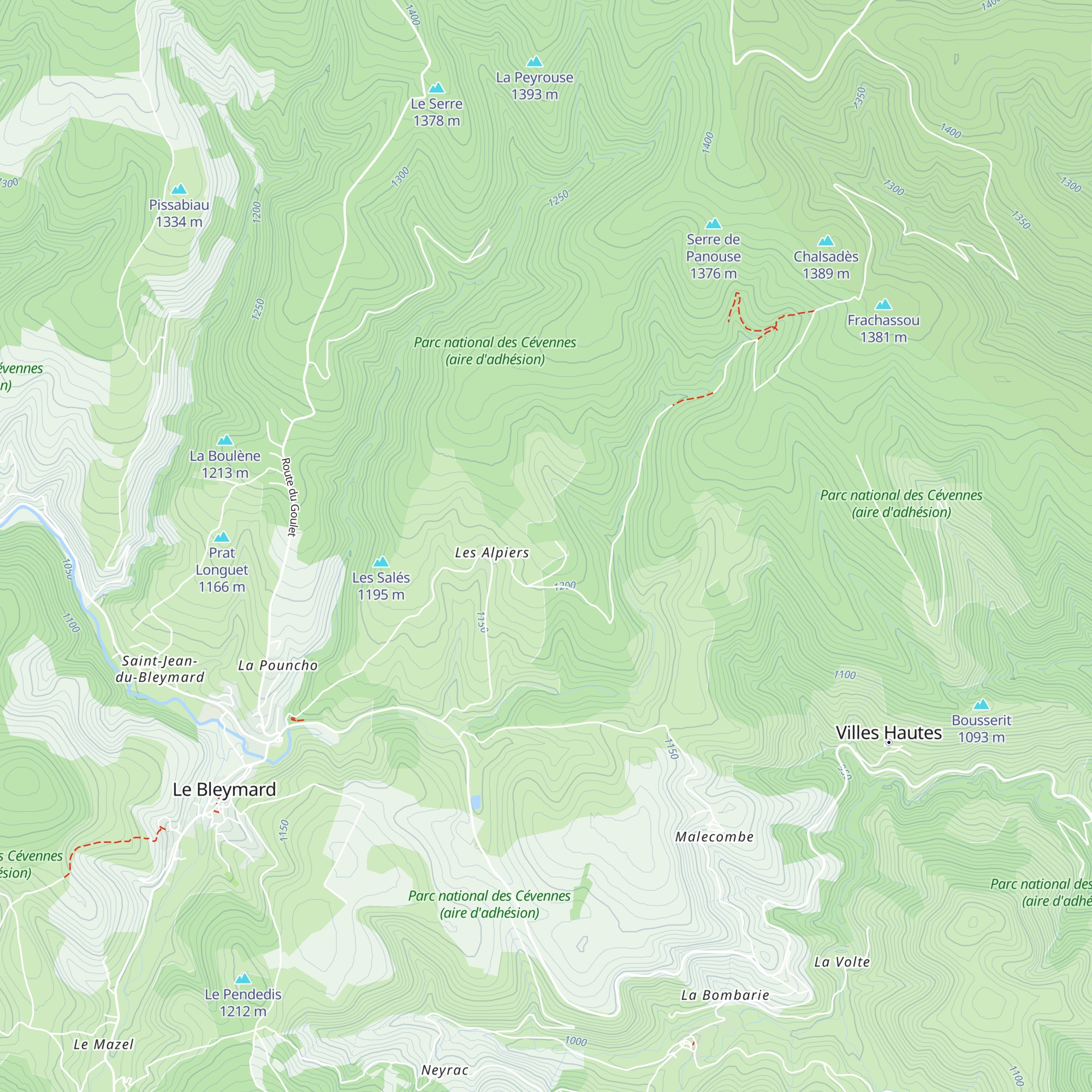 Gîte d'étape Les Alpiers map