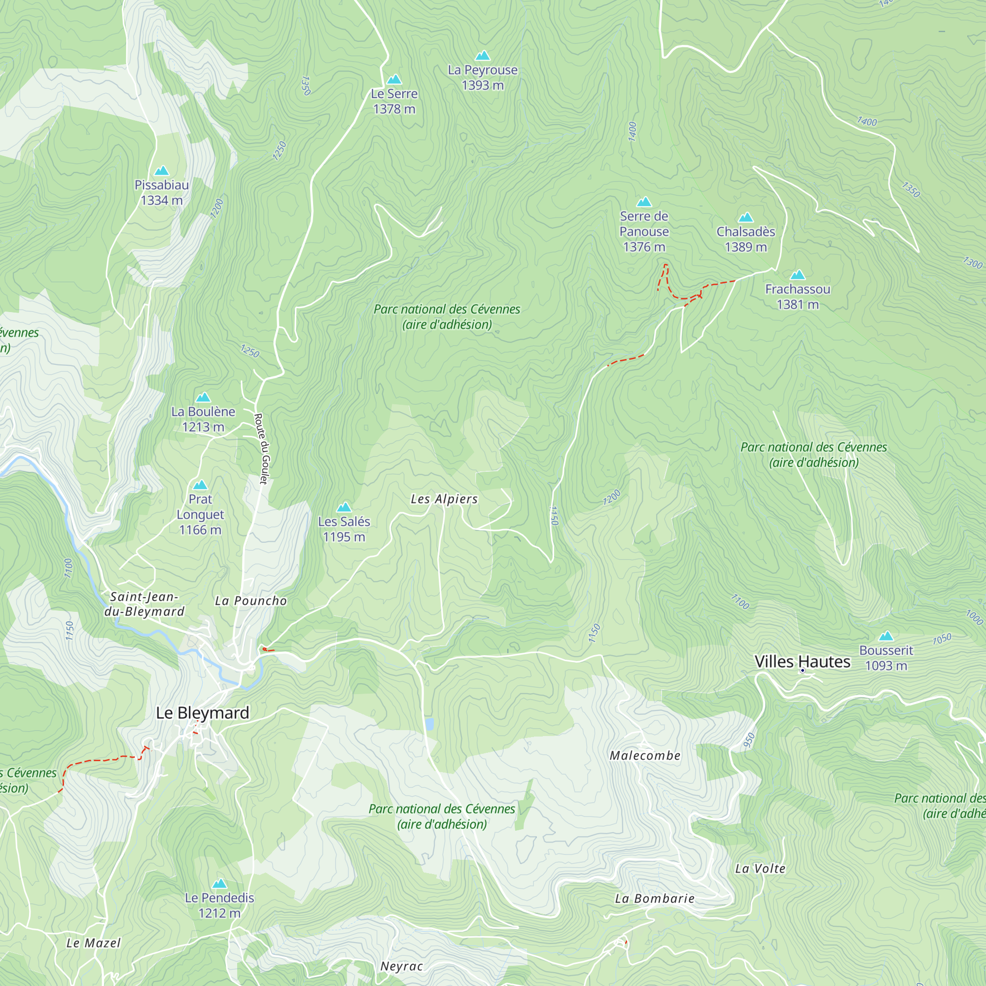 Gîte d'étape Les Alpiers map