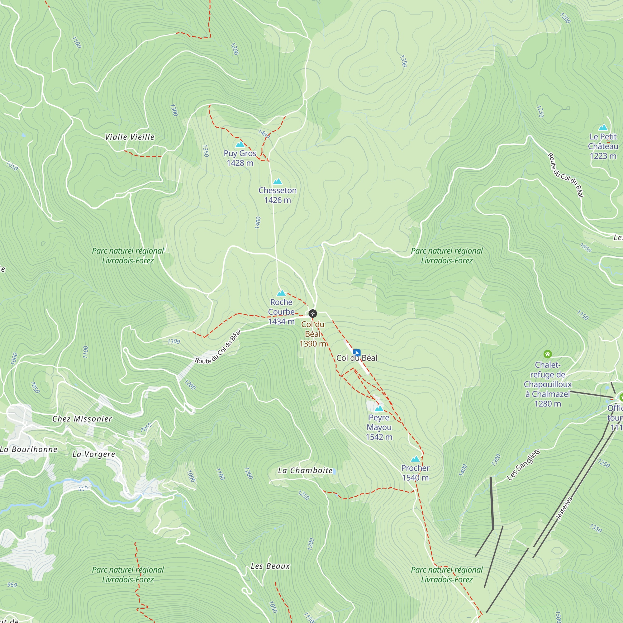 Gite-auberge du Col du Béal map