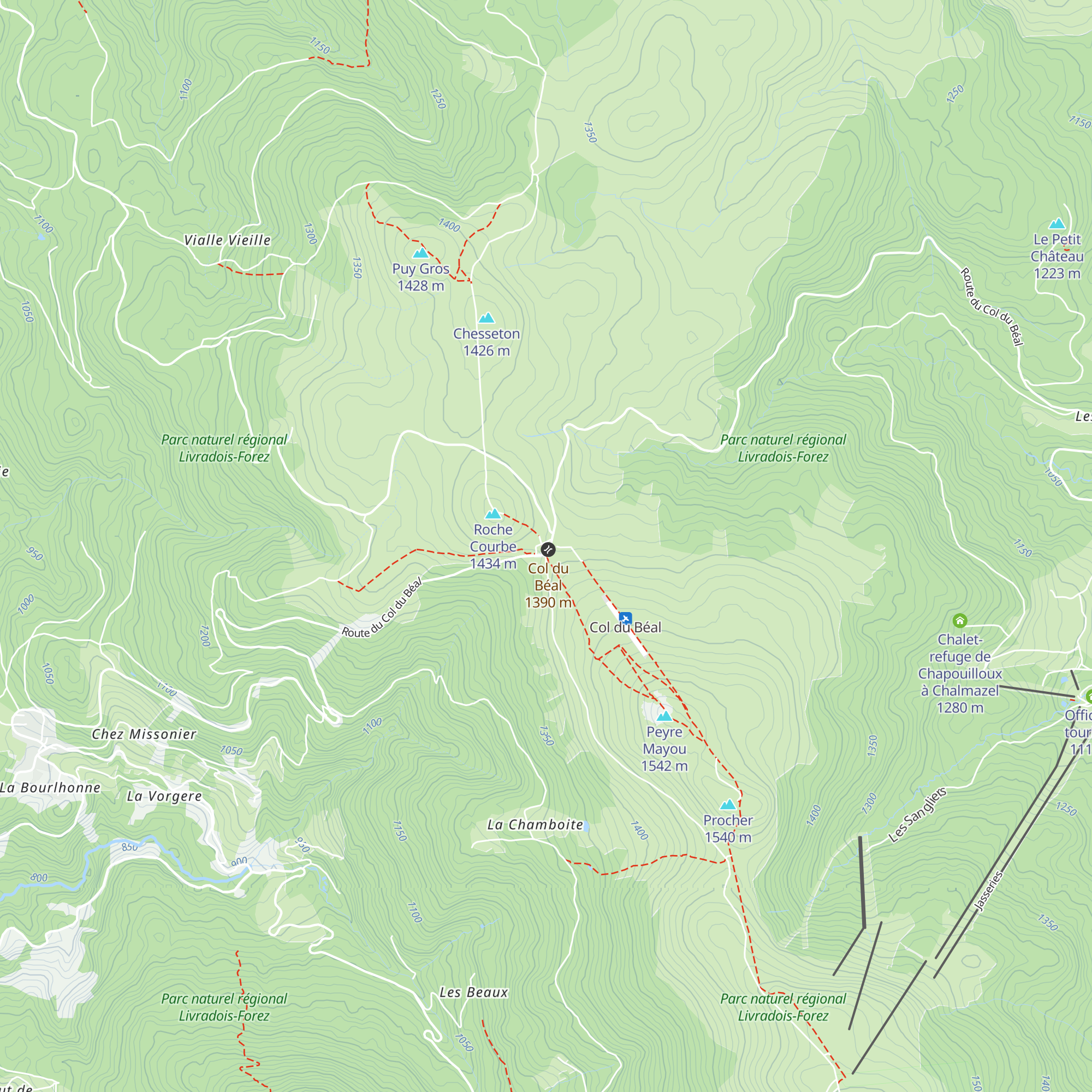 Gite-auberge du Col du Béal map