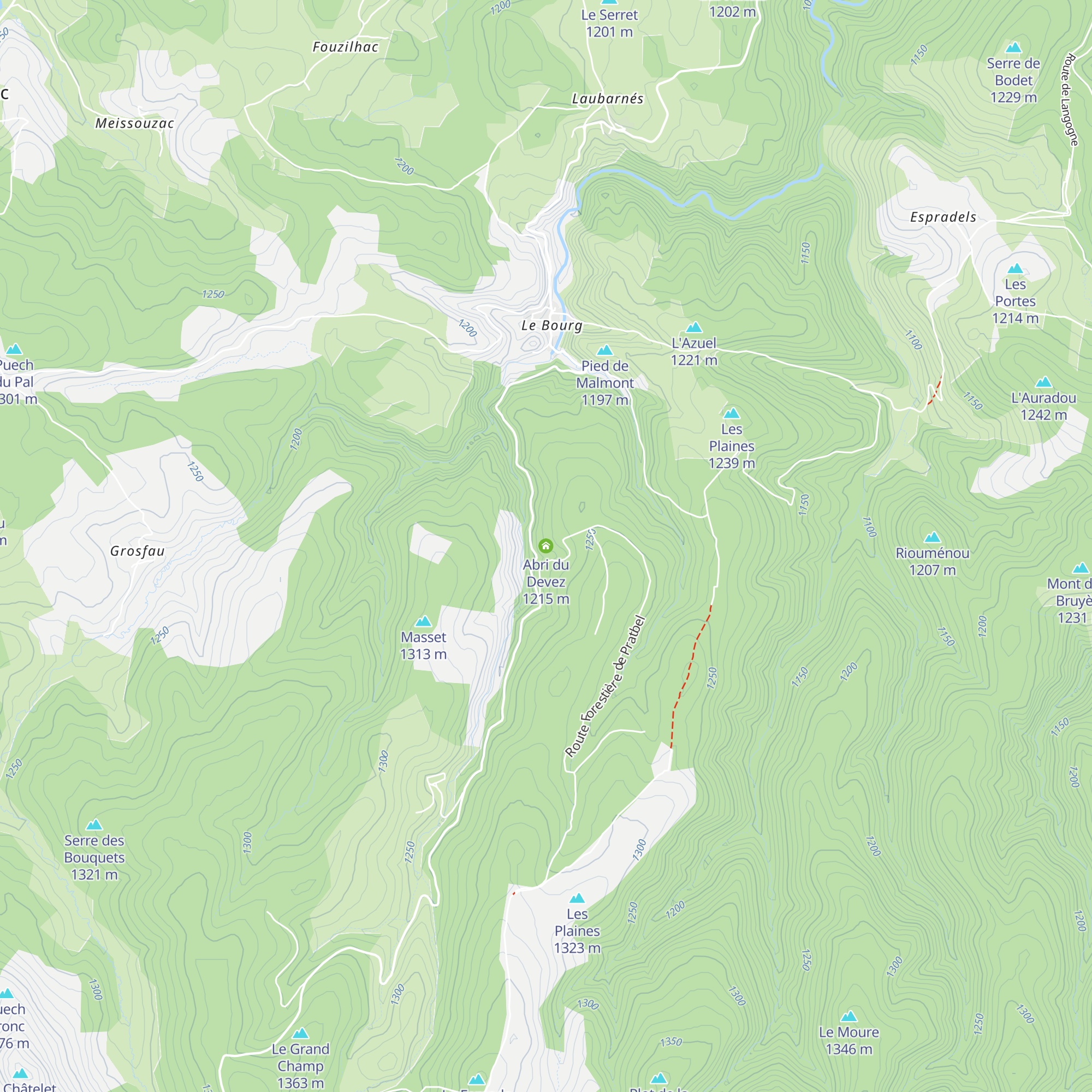 Abri du Devez map