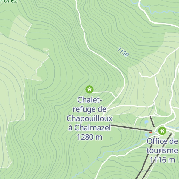 Map of Chalet-refuge de Chapouilloux à Chalmazel