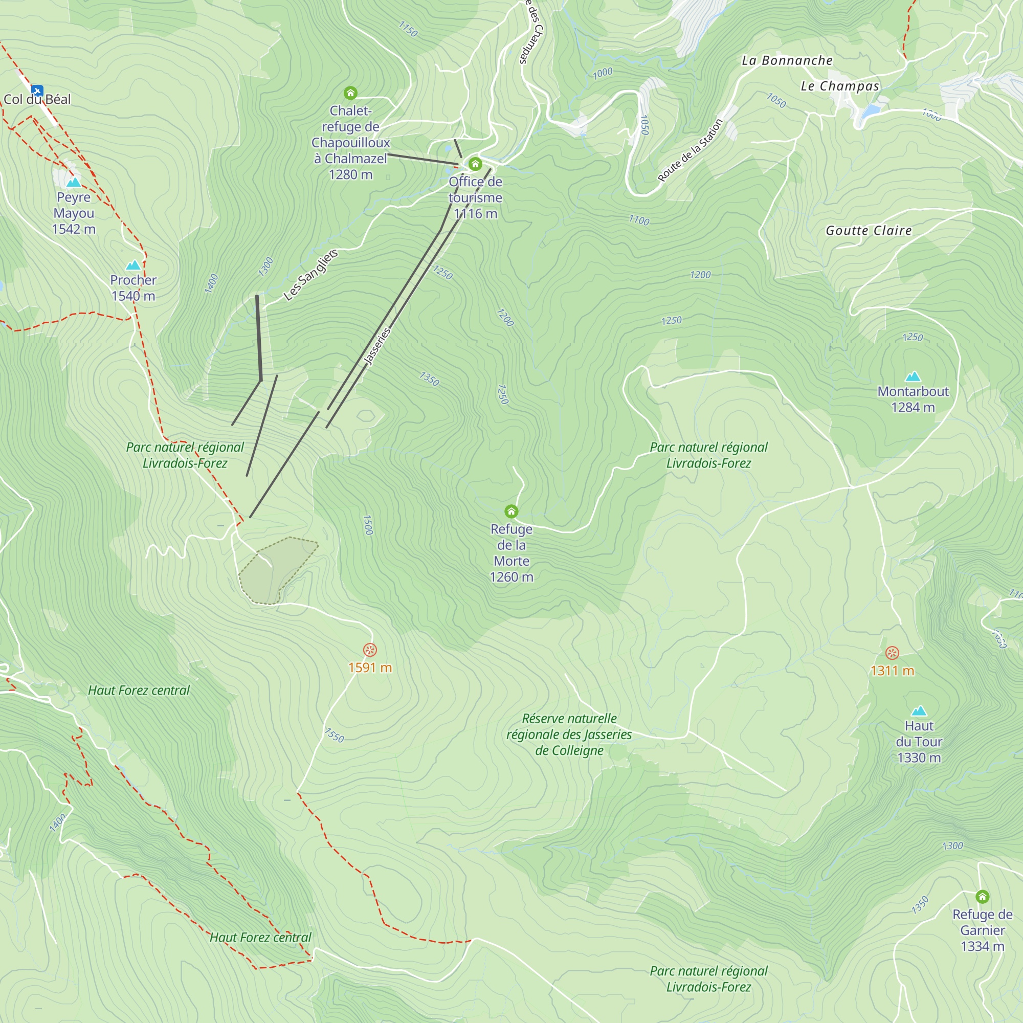 Refuge de la Morte map