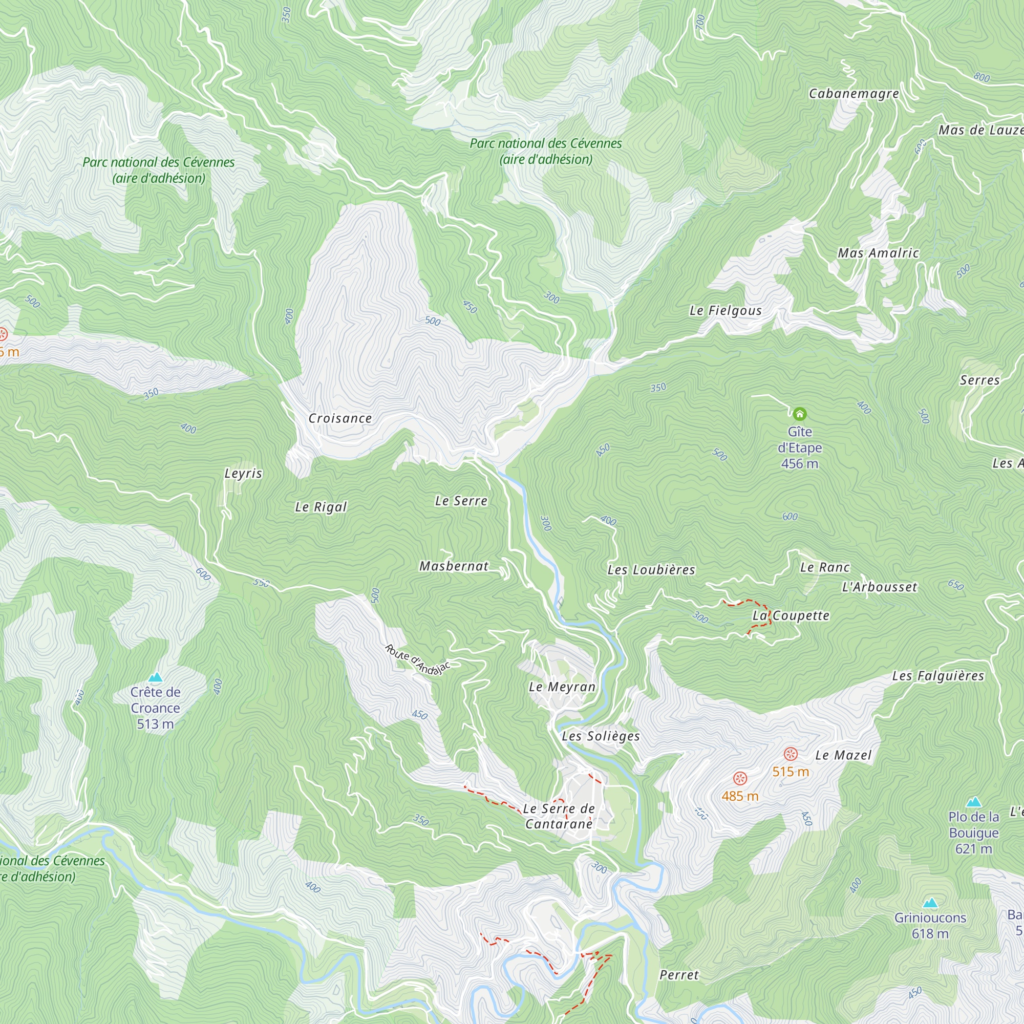 Le Mas Stevenson map