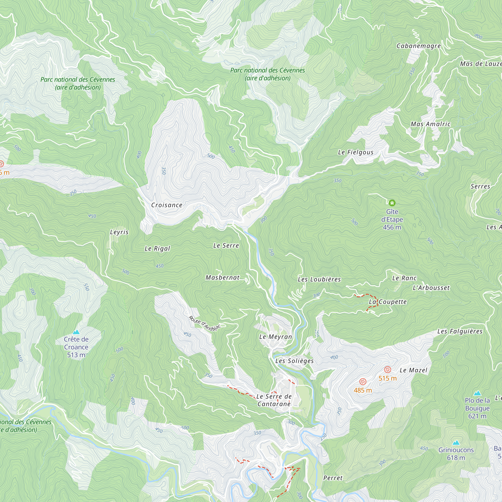 Le Mas Stevenson map