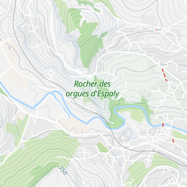 Map of Les Orgues d'Espaly