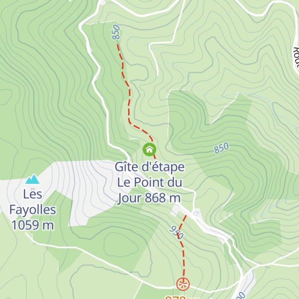 Map of Gîte d'étape Le Point du Jour
