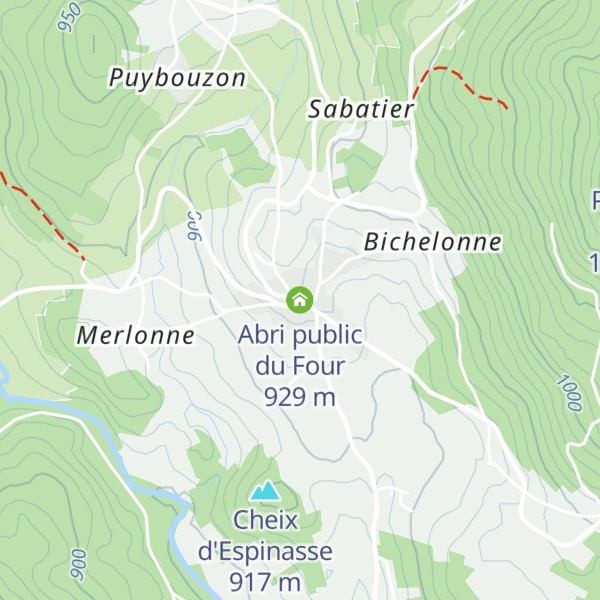 Map of Abri public du Four