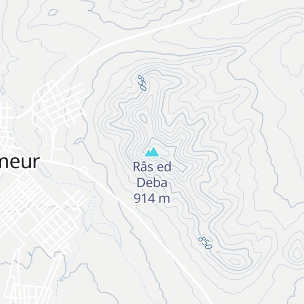 Map of Râs ed Deba