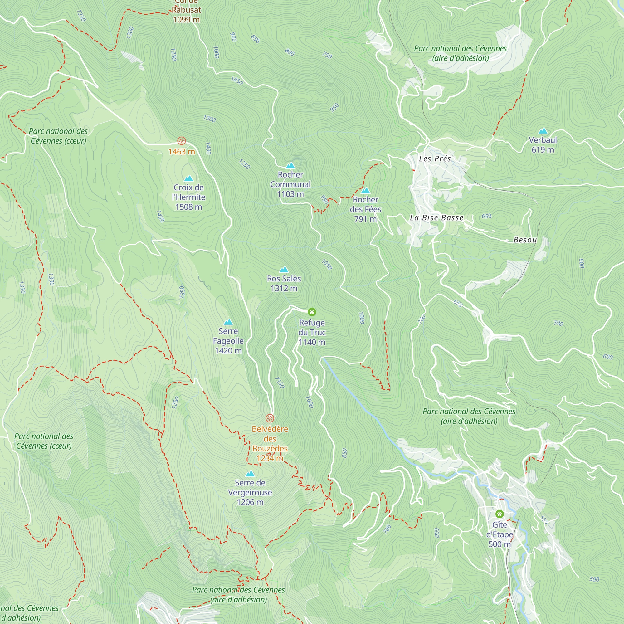 Refuge du Truc map