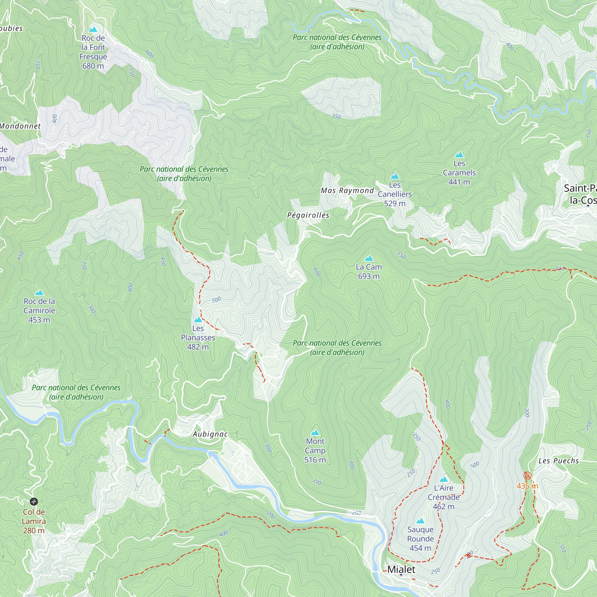 Gîte d'étape et de séjour Les Hauts du Mazel map