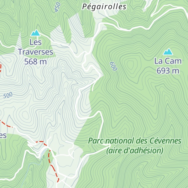 Map of Gîte d'étape et de séjour Les Hauts du Mazel