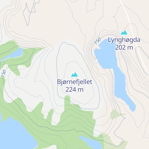 Map of Bjørnefjellet