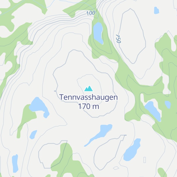 Map of Tennvasshaugen