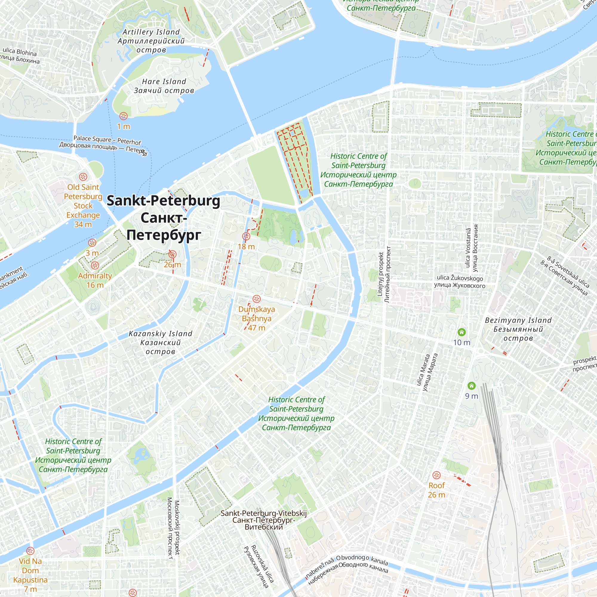 Saint-Petrsburg Tourist Information Bureau map