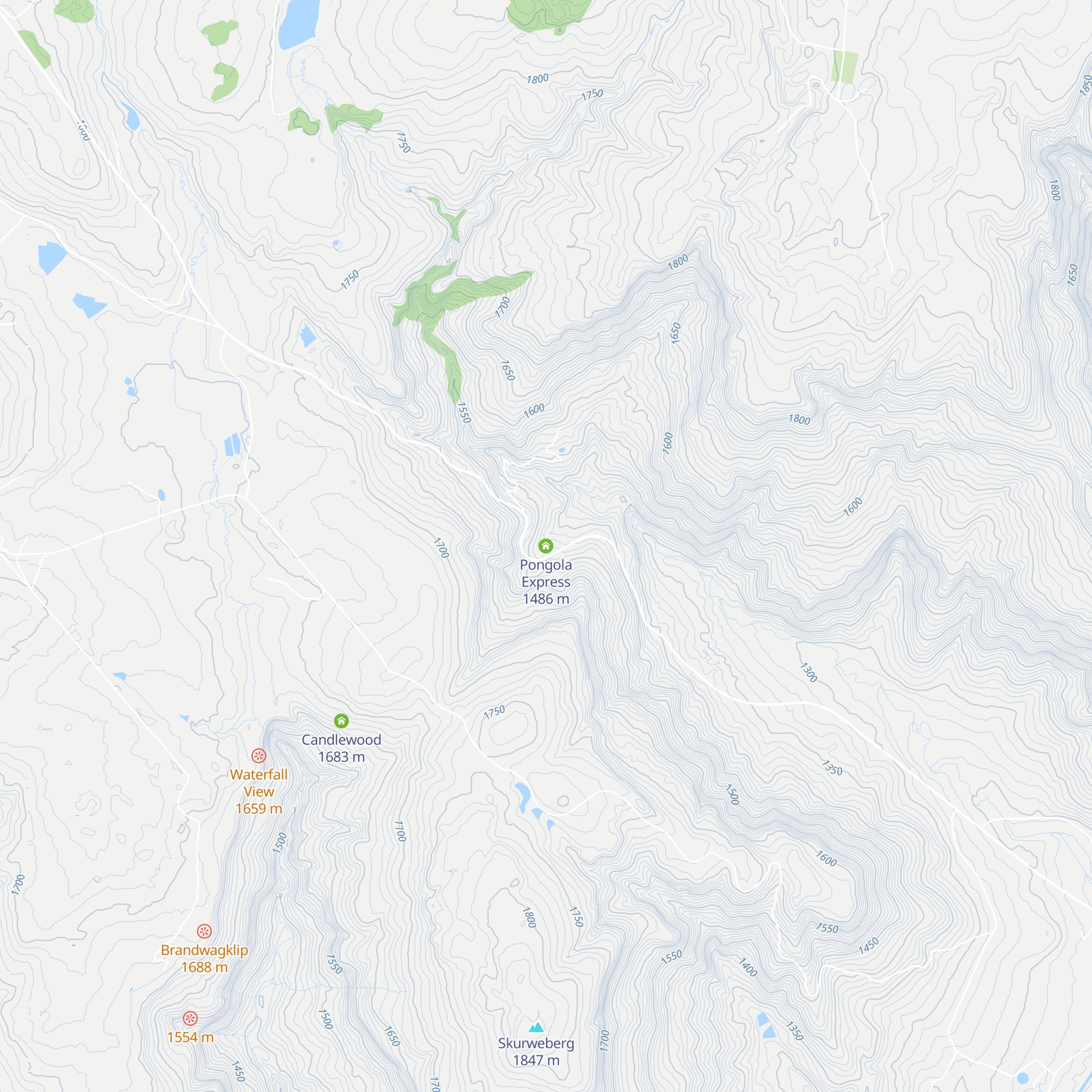 Pongola Express map