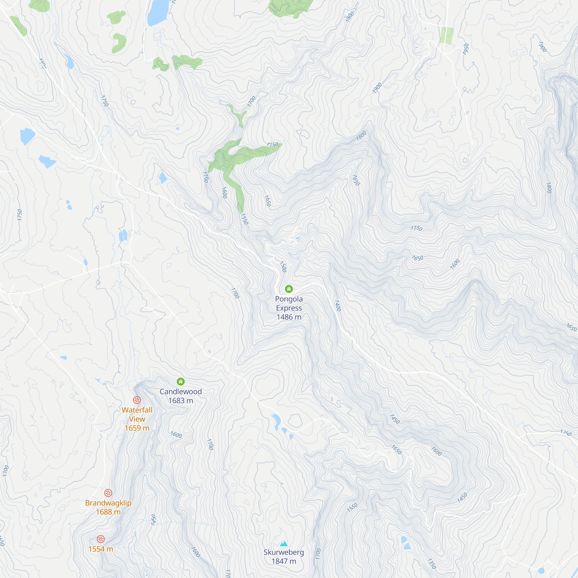 Pongola Express map