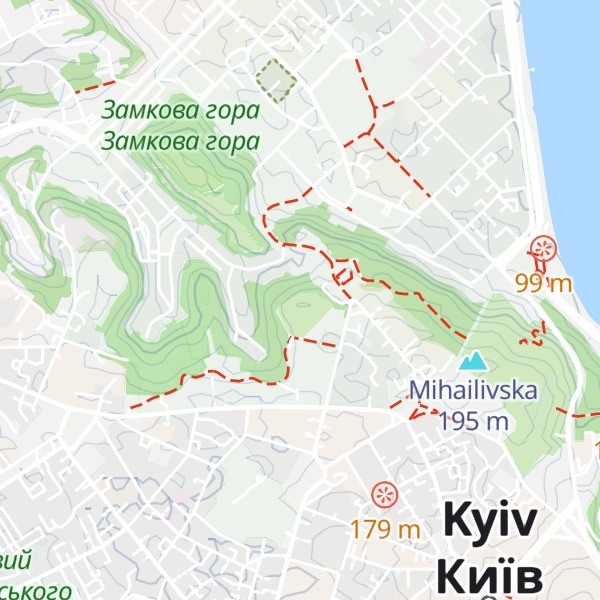 Map of Starokiyivska Gora