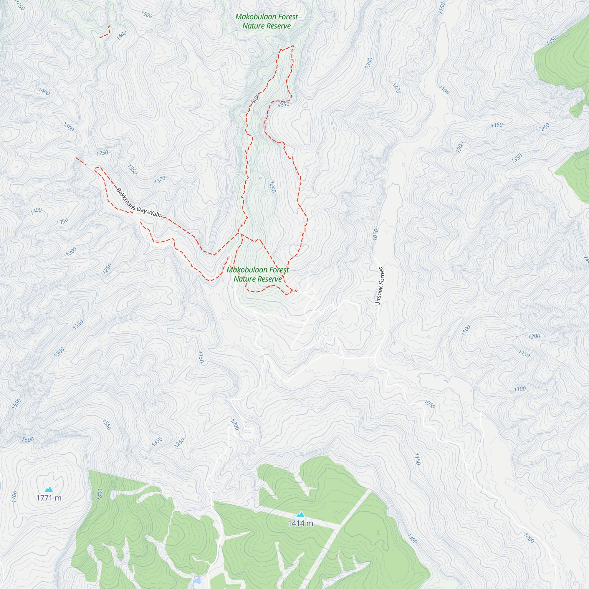 Uitsoek Hut map