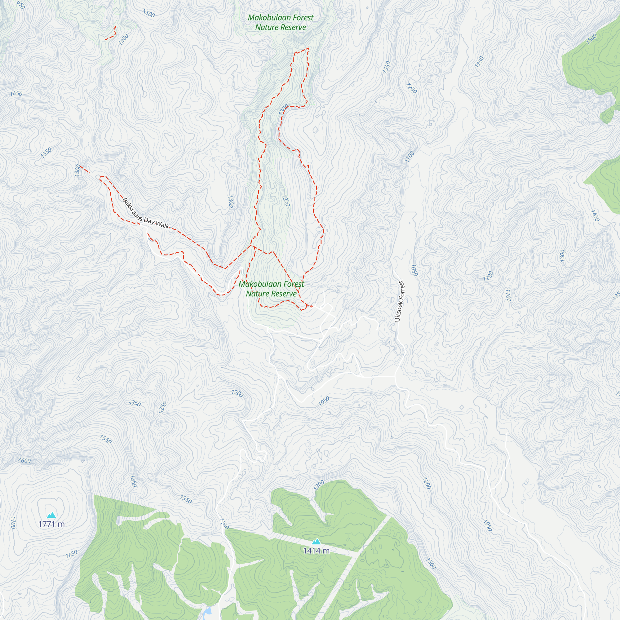 Uitsoek Hut map