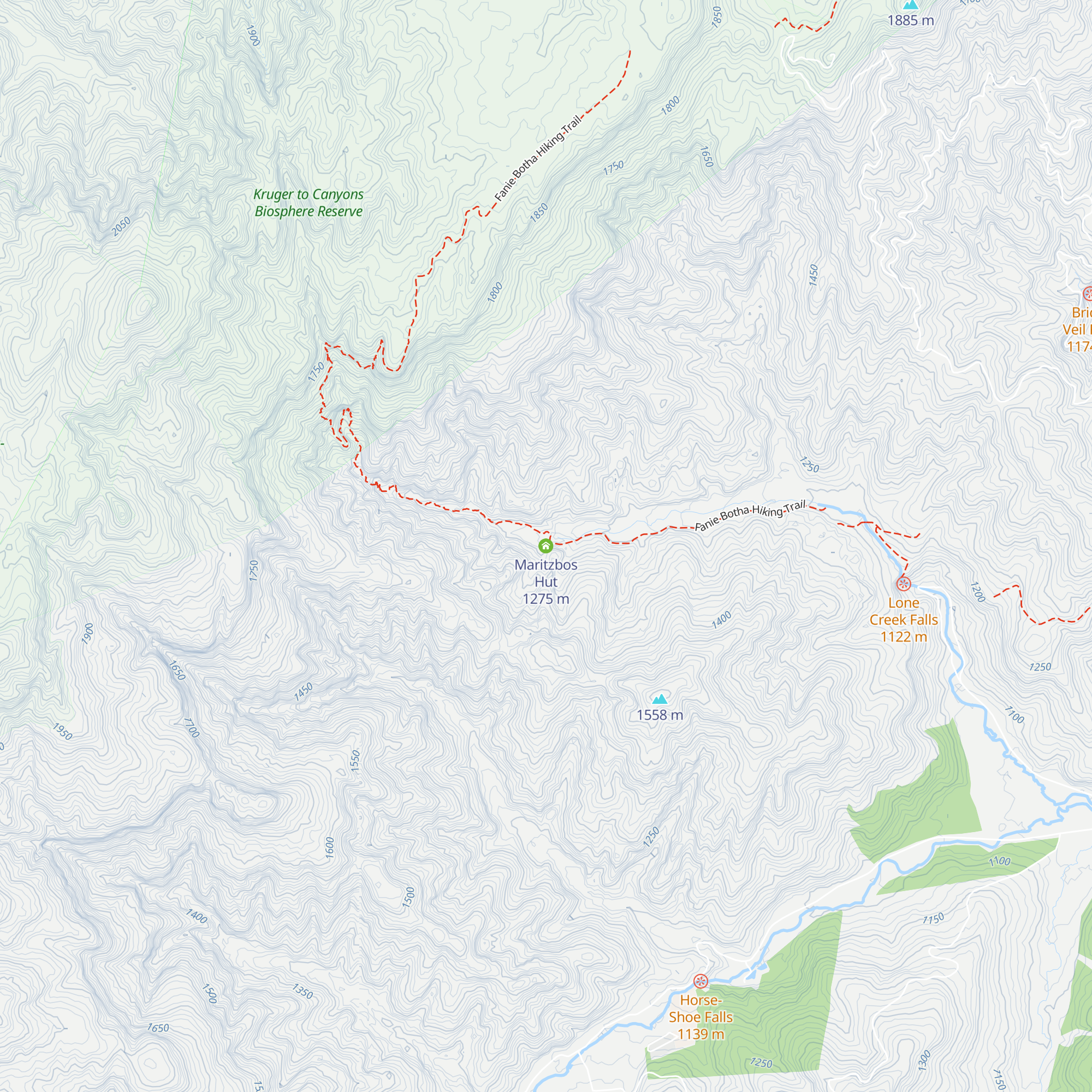 Maritzbos Hut map