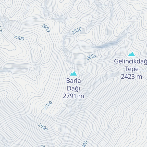 Map of Barla Dağı