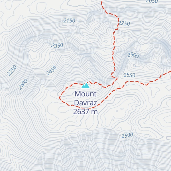 Map of Mount Davraz