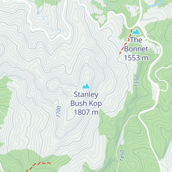 Map of Stanley Bush Kop
