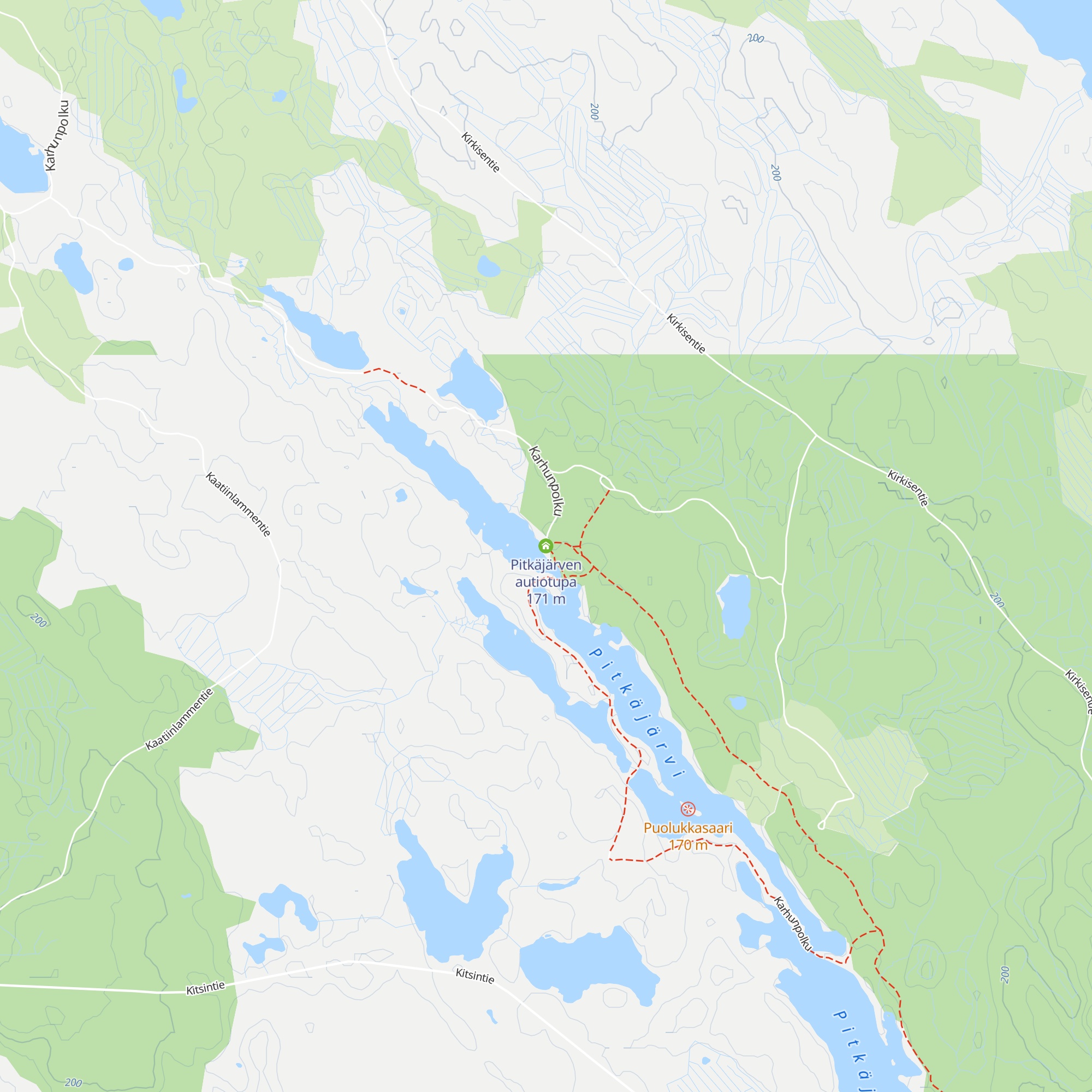 Pitkäjärven autiotupa map