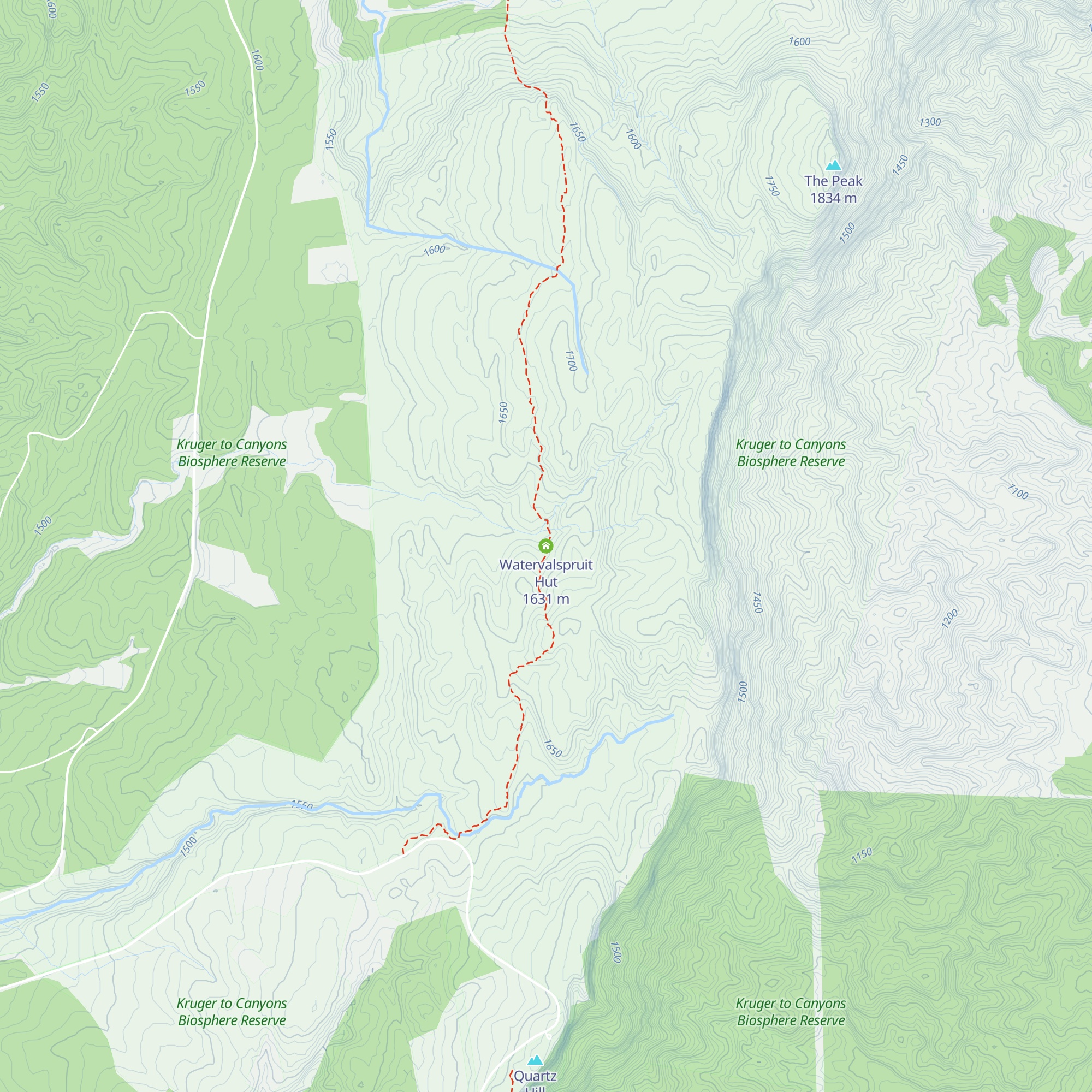 Watervalspruit Hut map