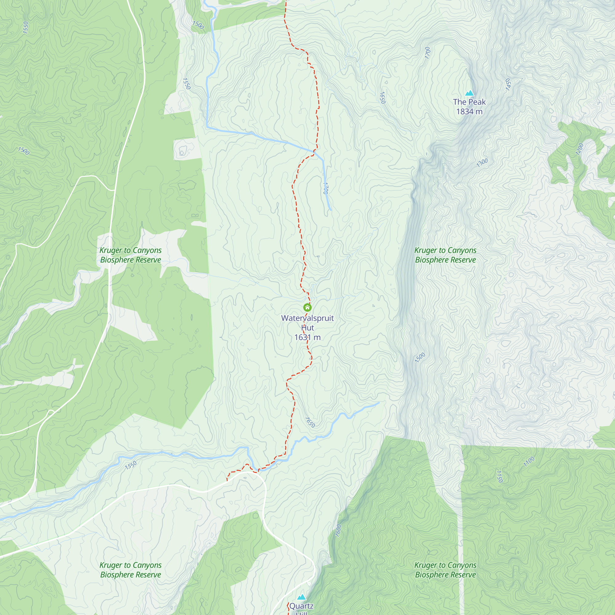 Watervalspruit Hut map
