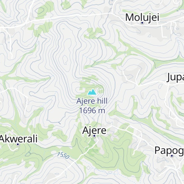 Map of Ajere hill
