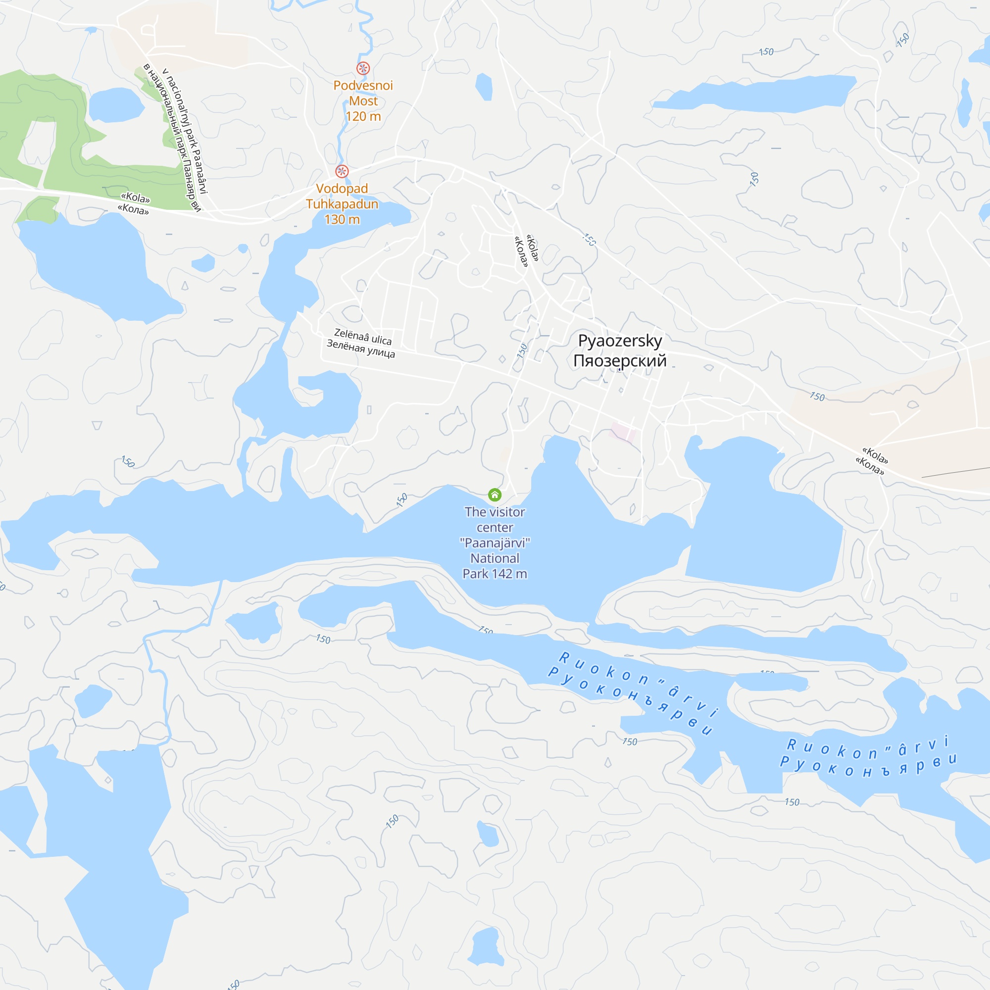 The visitor center "Paanajärvi" National Park map
