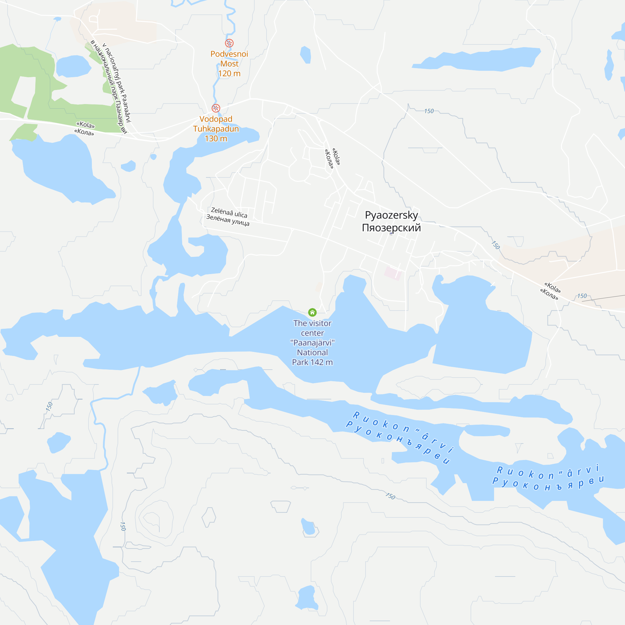 The visitor center "Paanajärvi" National Park map